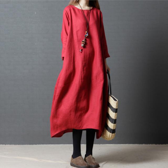 ワンピース リネン 長袖 ドレス ロング丈 春 大きいサイズ ドレス 0475の通販はau Pay マーケット ｓｗｅｅｔ ｇｉｒｌ ｆａｓｈｉｏｎ