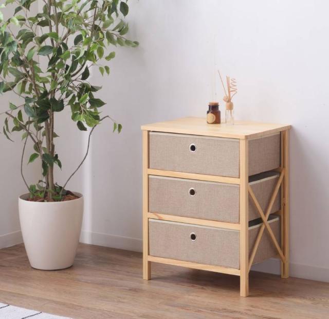 3段チェスト パイン材