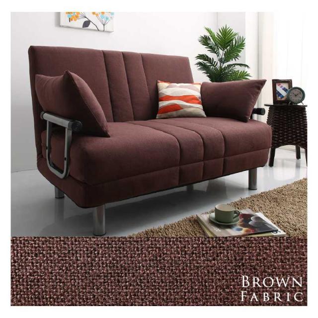 ソファーベッド 2人掛け 脚付き ソファベッド ベッド 3way 【ブラウン】 ソファーベッド2人掛け脚付きソファベッド ベッド3wayソファソファー