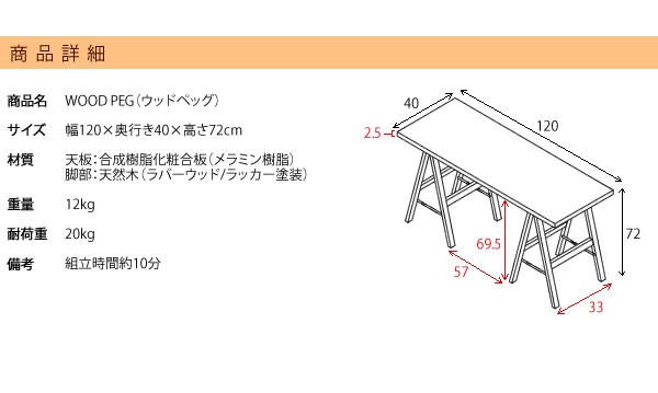 ワークデスク カウンターテーブル ドレッサーデスク デスク 平机 つくえつくえ 作業台 スマートデスク WOOD PEG（ウッドペッグ）の通販はau  PAY マーケット - ミキヤ家具店 | au PAY マーケット－通販サイト