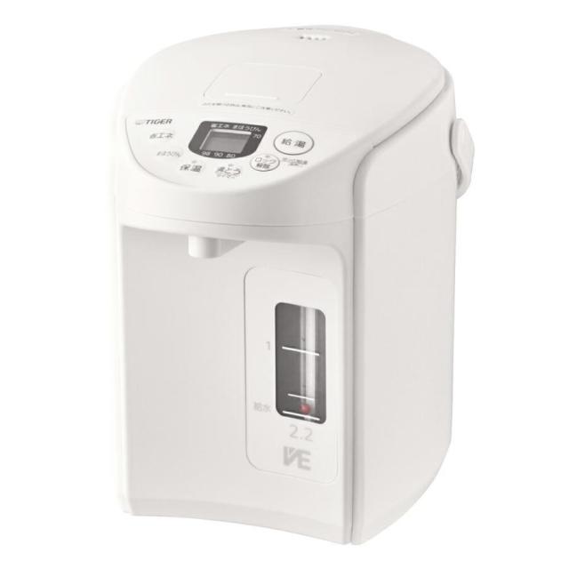 タイガー 電気ポット 2.2L ポット 魔法瓶 保温 大容量 おしゃれ ブラック ホワイト TIGER VE電気ポット 省エネ 節電 まほうびん 自動ロック チャイルドロック_1