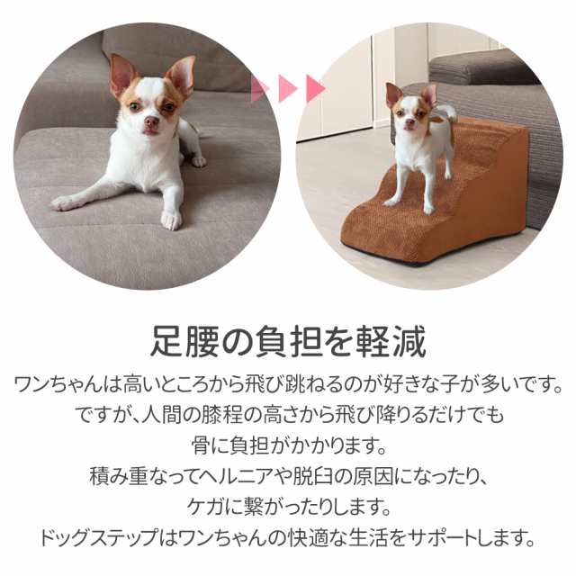 犬 階段 ステップ ドッグステップ 高さ40cm 犬用階段 3段 ペットステップ クッション 洗える カバー 昇降台 老犬の通販はau PAY  マーケット - Regolith | au PAY マーケット－通販サイト