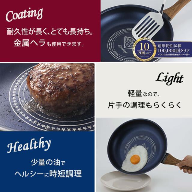 Ih対応 いため鍋 28cm フライパン お弁当 一人暮らし ダイヤモンドコーティング 長持ち キズ 汚れ 料理 調理 フッ素加工 の通販はau Pay マーケット Regolith