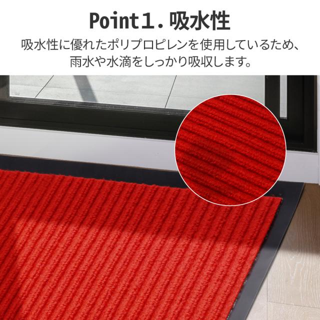 玄関マット キッチンマット屋外 室内 滑り止め 業務用 無地 大判 マット シンプル 泥落とし 足ふきマット グレー90*500 玄関マット キッチンマット屋外 室内 滑り止め 業務用 無地 大判