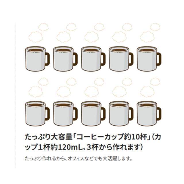コーヒーメーカー 象印 EC-YS100 1350ml 約10杯 3〜10杯 ステンレスサーバー 大容量 保温 コーヒー 珈琲 おいしい マイコン予熱 マイコン蒸らし コーヒー豆 蒸らし おしゃれ 簡単手入れ ブラック 黒 キッチン家電 調理家電_2