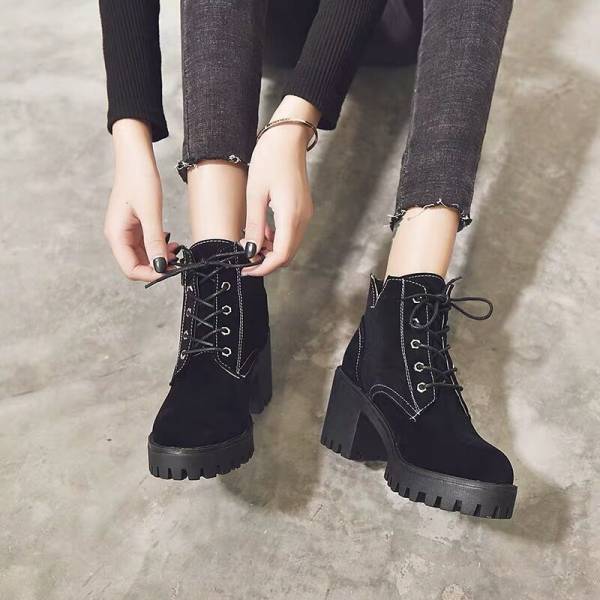 新作秋冬 レディース原宿系ショートブーツヒール8cm厚底 ブーツ話題の美脚ショートブーツ大きいサイズあり B621の通販はau Pay マーケット Mahalo Shop