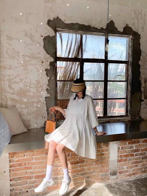 白ワンピース シャツワンピース ロング丈 ホワイト 半袖 夏秋ワンピース レディース ペプラム 着痩せ シンプル オシャレ 旅行 リゾート海の通販はau Pay マーケット Mahalo Shop