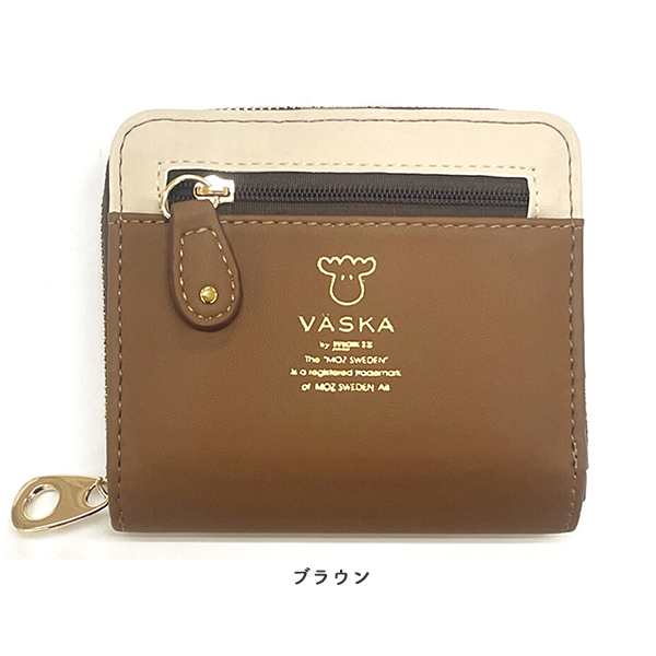 折り財布 MOZ モズ がま口 VASKA グレー