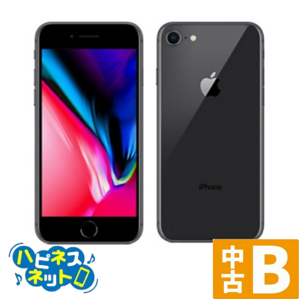 フラワーB ブルーグレイ iPhone8 64GB Sグレイ/シムBTフリー/大容量