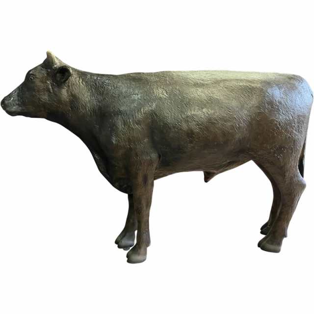 楽天 送料無料にならない 動物 オブジェ イベント インテリア 原寸大の黒毛和牛 彫刻+オブジェ