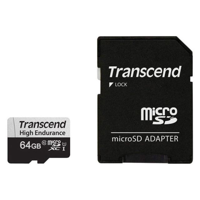 microSDカード ドライブレコーダー対応高耐久 64GB トランセンド TS64GUSD350V UHS-I U1 マイクロSD_1