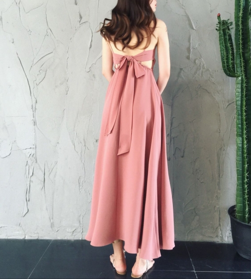 後ろ姿が可愛いバックリボンのシフォン ワンピース の通販はau Pay マーケット Na Na Iro