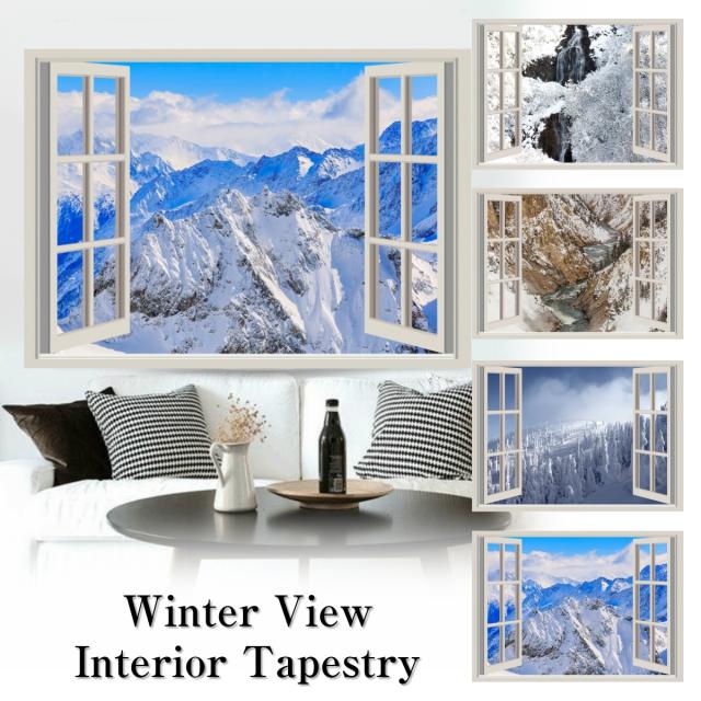 雪景色 タペストリー 冬 雪原 雪化粧 季節 風景 景色 窓 だまし絵 森 山 和風 きれい さわやか 癒し おしゃれ ポスター 大きい インスタの通販はau Pay マーケット Live On