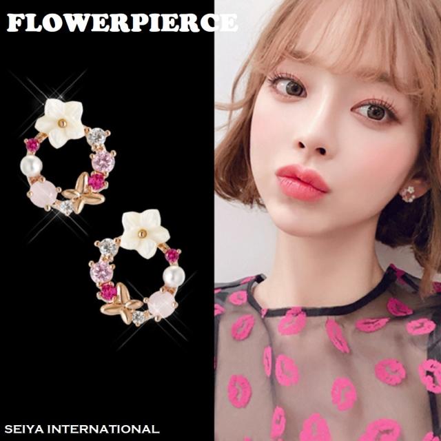 送料無料 ピアス フラワー フラワーピアス レディース 両耳セット 人気 かわいい おしゃれ 花 桜 スタッドピアス アクセサリー ピンクゴの通販はau Pay マーケット Seiya International