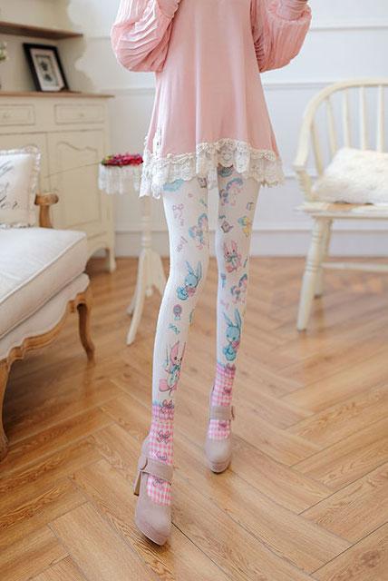 ロリータファッション Lolita ロリィタ ウサギちゃんいっぱいタイツ 春夏 うさぎ柄 チェック リボン ピンク 甘ロリ ゴスロリ かわいいの通販はau Pay マーケット Luxury ラグジュアリー