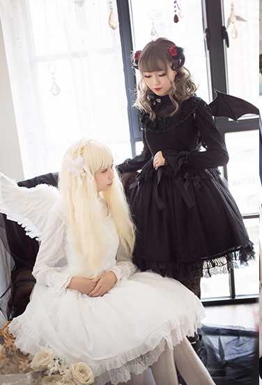 ロリータファッション Lolita ロリィタ ロリータ Chess Story 天使と悪魔のブラウス ネックリボン 長袖 姫袖 白ロリ 黒ロリの通販はau Pay マーケット Luxury ラグジュアリー