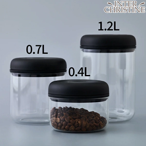 FELLOW フェロー Atmos Vacuum Canister ガラス 0.4L（アトモス真空キャニスター）浅煎りコーヒー豆(参考値) 0.4L: 170g 保存容器
