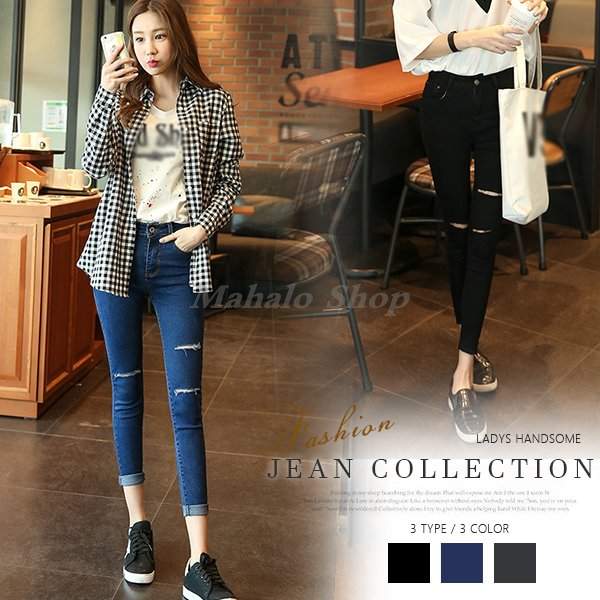 送料無料 デニムパンツ レディース ダメージジーンズ ジーンズ ストレッチ スキニーデニム スキニーパンツ ジーンズ ジーパン シンプルの通販はau Pay マーケット Mahalo Shop