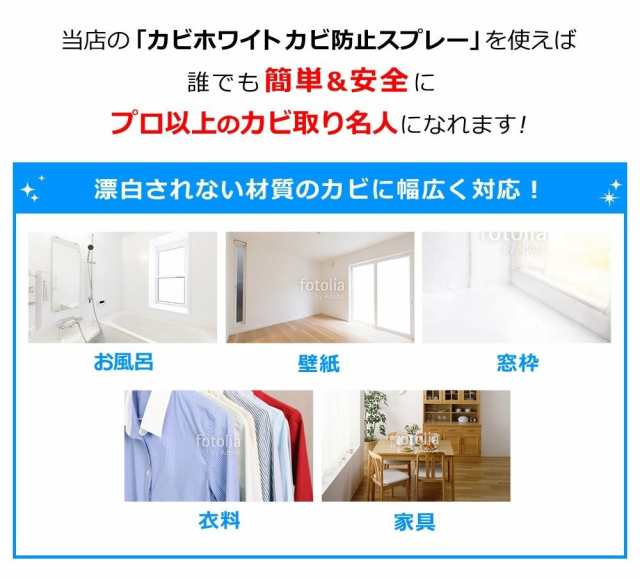 カビホワイト 防止スプレー300ｍｌ】ゴムパッキン、壁紙、木材などの防カビ、布団などの黄変防止、防カビ剤 バス お風呂洗剤 お風呂の通販はau PAY  マーケット - ビーワンショップ