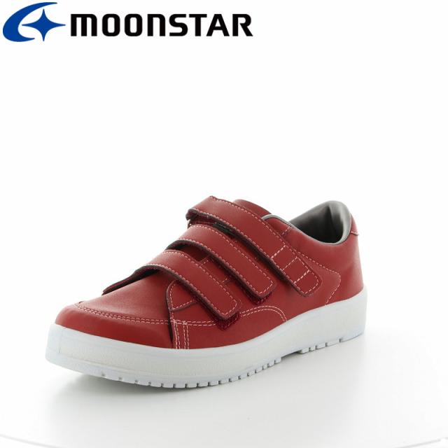 送料無料 ムーンスター メンズ/レディース 靴 スニーカー Vステップ07L/R R/レッド(右足のみ) 介護シューズ 装具対応シューズ 春 母の日 国産 日本製 3E 5E 幅広 病院 リハビリ フルオープン 車いす 歩行訓練 施設 父の日