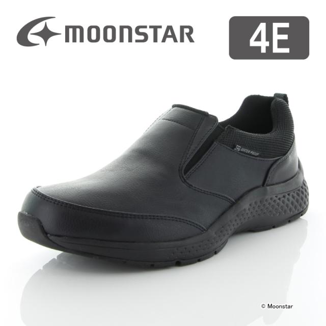 紳士向け 送料無料 ムーンスター サプリスト メンズ 防水 ウォーキング スニーカー SPLT M197 スムースブラック moonstar 防水 幅広4E 抗菌防臭 シューズ 靴 父の日の通販は 5,005円