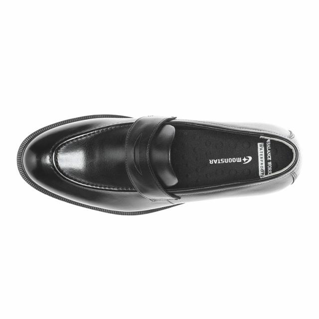 送料無料 紳士靴 ムーンスター バランスワークス メンズ 本革 防水 ビジネスシューズ コインローファー BW4645 ブラック 黒 moonstar 3E 革靴 軽い 天然皮革 軽量 春 入学式 卒業式 入社 社会人 就職_5