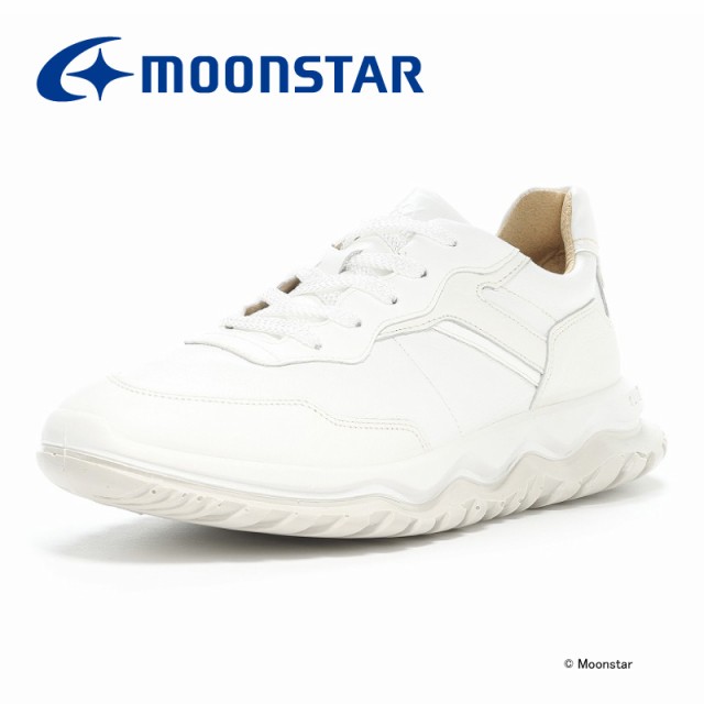 送料無料 ムーンスター メンズ 日本製 レザー コンフォート スニーカー SX 78C04 ホワイト 白 moonstar 本革 天然皮革 国産 衝撃吸収 シューズ 靴 父の日の通販は
