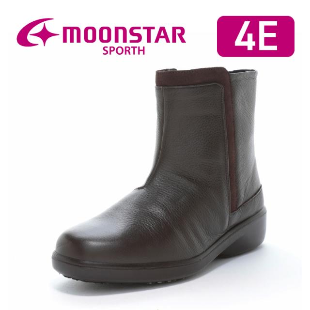 ★9月発売★ 秋冬新作★ 送料無料 ムーンスター スポルス  SP7505NSR チョコ 滑りにくい！本革！国産！スペラン！レディース用ブーツ！