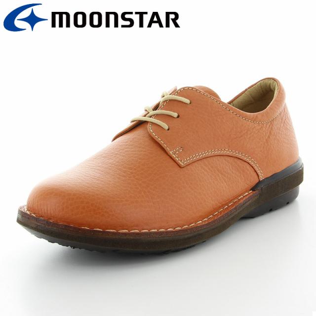 ≪50％OFF≫送料無料 ムーンスター レディース コンフォートシューズ SL3ハトメ01 ライトブラウン moonstar Slow Factory 3E 日本製 本革 革靴 国産 天然皮革 母の日