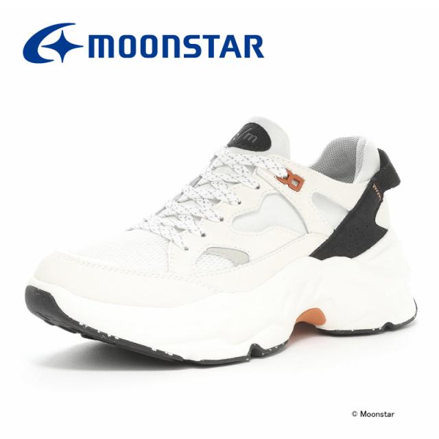 送料無料 ムーンスター b/m メンズ/レディース 厚底 スニーカー B/M01 チャグ ホワイト moonstar 2E 抗菌防臭 衝撃吸収 ユニセックス インヒール シューズ 靴 歩きやすい 疲れにくい 美脚 春 母の日 父の日