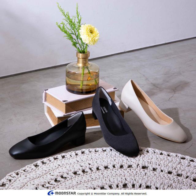 送料無料 ムーンスター レディース パンプス MS SGT606 ファブリックブラック ブラック ライトベージュ 3cmヒールパンプス 卒園式 入園式 卒業式 入学式 通勤 新学期 _feb 母の日 結婚式 通勤 仕事　就職活動 面接 お葬式 送料無料 ムーンスター レディース パンプス MS SGT606 ファブリック