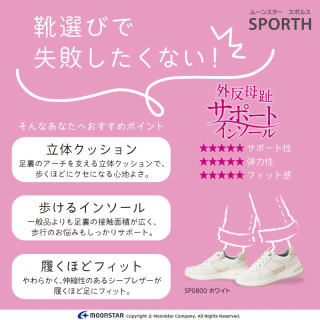 送料無料ムーンスター スポルス レディース スニーカー SP0800 ライト