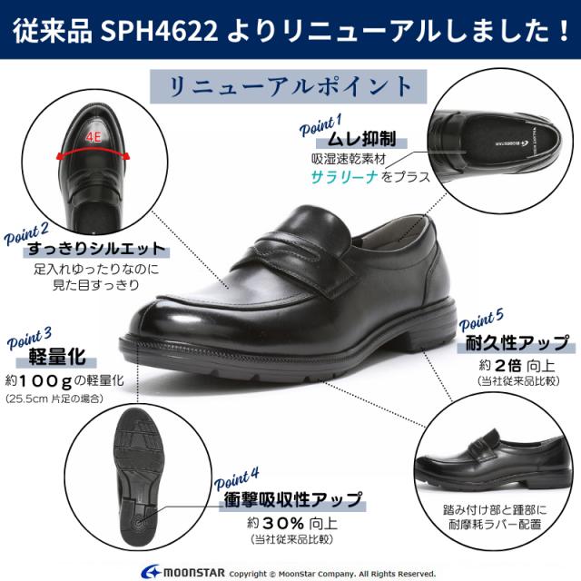 送料無料 ムーンスター メンズ BW4622 ブラック 足のストレスを軽減