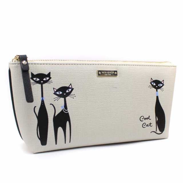 中古 Kate Spade ケイトスペード クールキャット 猫 ポーチ レディース アイボリー Pvcの通販はau Pay マーケット ゴールドエコ