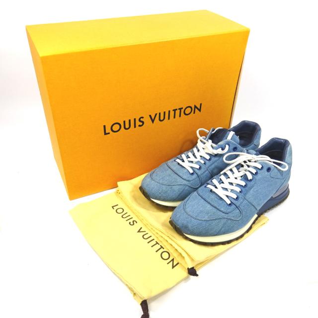 中古 Louis Vuitton ルイ ヴィトン ランアウェイ ライン ローカット スニーカー メンズ ブルー系 デニム レザー Go0195の通販はau Pay マーケット ゴールドエコ