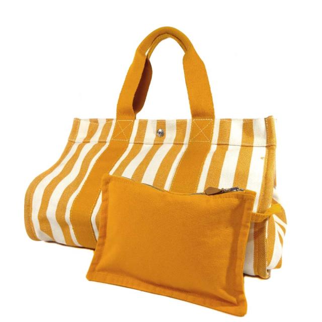 中古 Hermes エルメス カンヌmm ストライプ トートバッグ ハンドバッグ レディース アイボリー オレンジ キャンバスの通販はau Pay マーケット ゴールドエコ