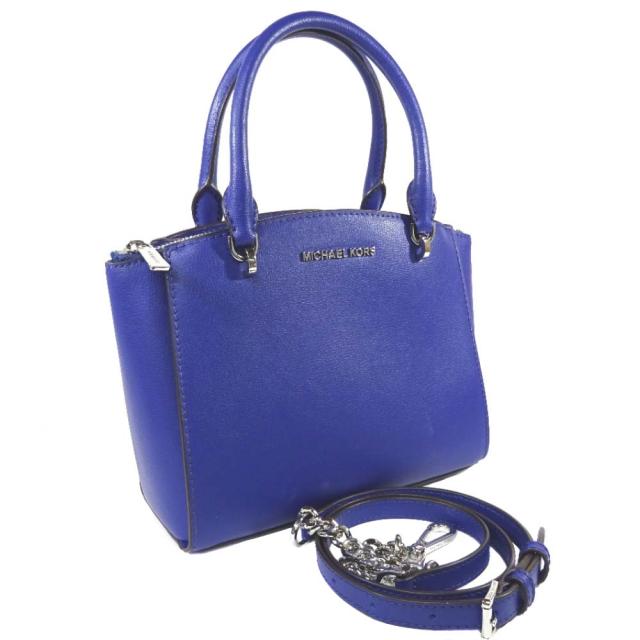中古 Michael Kors マイケルコース 2way チェーンショルダーバッグ ハンドバッグ レディース ブルー レザーの通販はau Pay マーケット ゴールドエコ