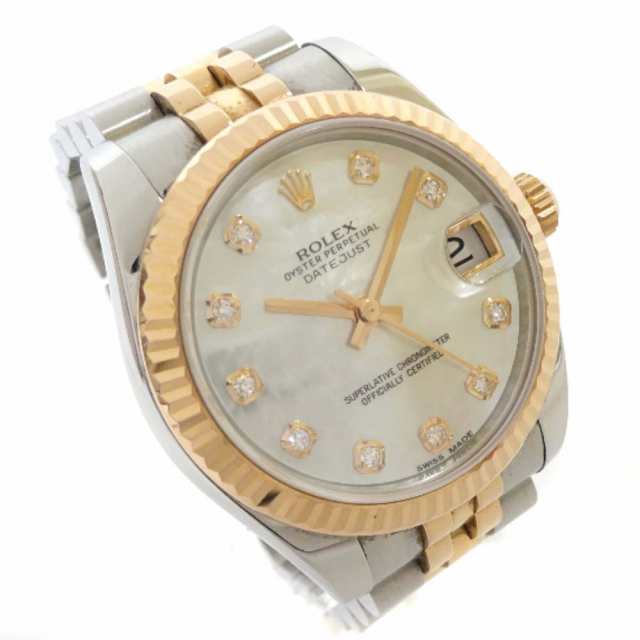 中古 Rolex ロレックス デイトジャスト ホワイトシェル文字盤 腕時計 レディース 自動巻き シルバー ピンクゴールド 1771ng ランダの通販はau Pay マーケット ゴールドエコ