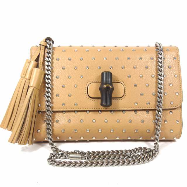 中古】GUCCI グッチ バンブー スタッズ フリンジ付き チェーン