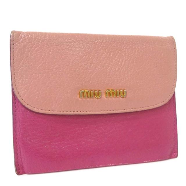 中古 Miumiu ミュウミュウ マドラス フラップ パスケース レディース ピンク レザーの通販はau Pay マーケット ゴールドエコ