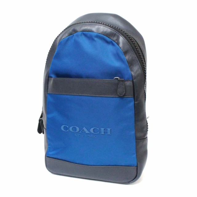 中古 美品 Coach コーチ チャールズパック ワンショルダー 斜め掛け ボディバッグ メンズ ブルー ネイビー ナイロン レザー F593の通販はau Pay マーケット ゴールドエコ