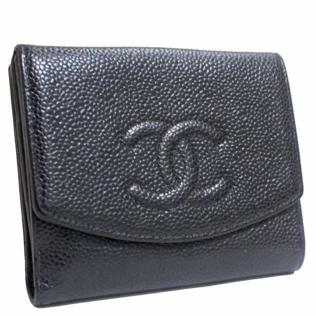 CHANEL シャネル ココマーク Wホック 二つ折り財布 レディース