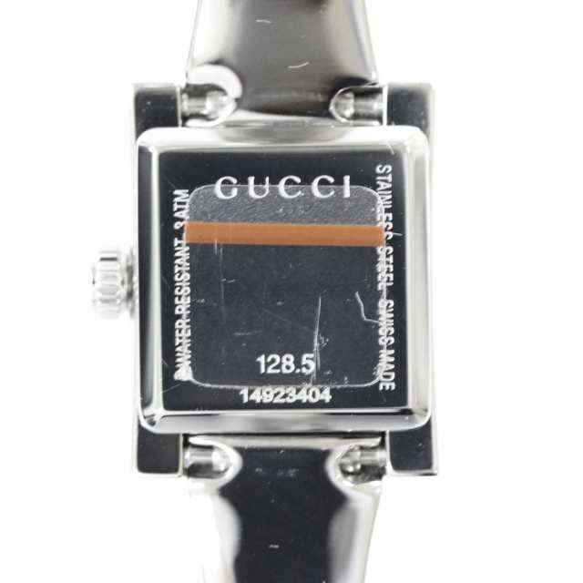 【中古】GUCCI グッチ Gフレーム バングルウォッチ 腕時計 レディース クオーツ ピンクシェル文字盤 シルバー 128.5