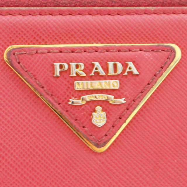 中古】PRADA プラダ ラウンドファスナー ロゴプレート 長財布