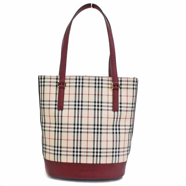 中古】BURBERRY バーバリー バケツ型 ノバチェック トートバッグ