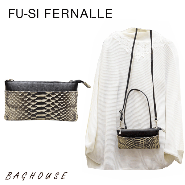 FU-SI FERNALLE ハンドバッグ ショルダーバッグ パイソン 蛇革多少の