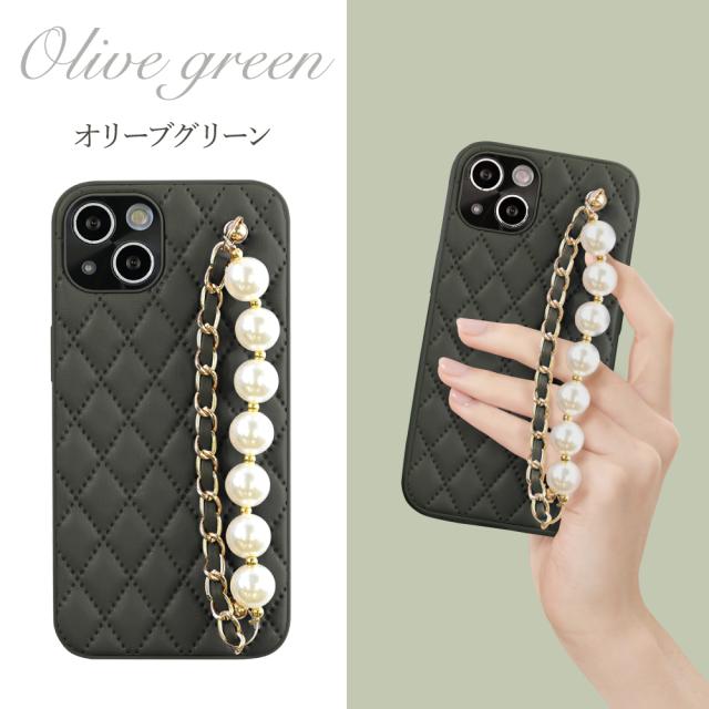 iPhone13pro用ブラック キルティング iPhoneケース チャーム付き 楽天市場】[ネコポス便/送料無料] iPhoneケース キルティング