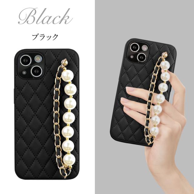 iPhone13pro用ブラック キルティング iPhoneケース チャーム付き Amazon.co.jp: 【Emikal】ハートチャーム キルティング iPhone13
