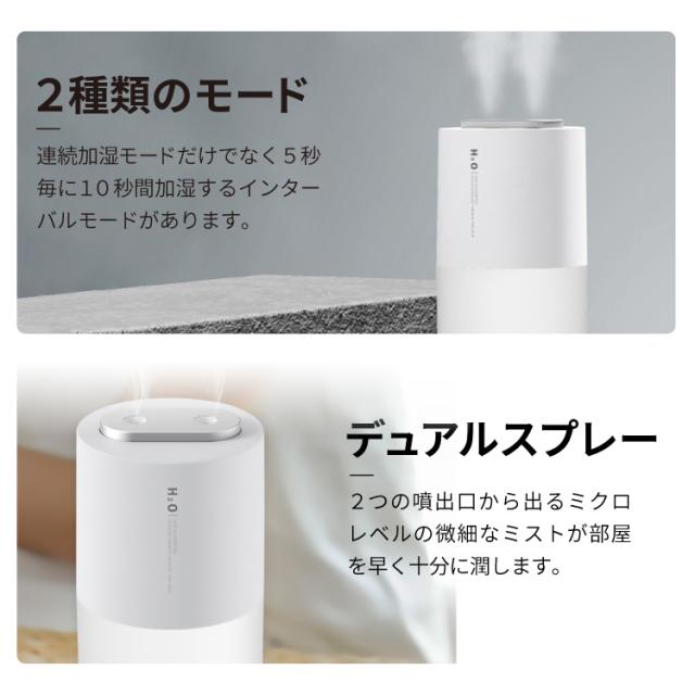 加湿器 ミニ 卓上 オフィス 小型 大容量 USB 除菌用 アロマ LEDライト