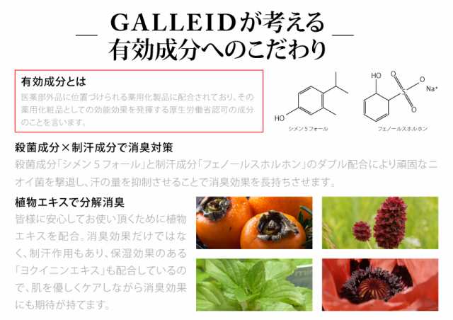 Galleido Deodorant Cream 3本購入コース 消臭 制汗 ワキガ 体臭 加齢臭 フェノールスルホン酸亜鉛 シメン 5 オールの通販はau Pay マーケット 男の殿堂menzoo メンズー